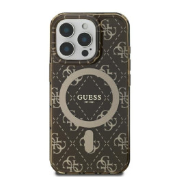Guess IML 4G Background MagSafe dėklas iPhone 16 Pro - rudas