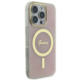 Guess IML 4G MagSafena iPhone 16 Pro dėklas - rožinis