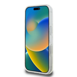Guess GUHMP16LHFGERET iPhone 16 Pro 6,3" permatomas kietas dėklas IML Glitter Circle MagSafe