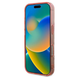 Guess IML Flower & Tonal Circle MagSafe dėklas iPhone 16 Pro - rožinis