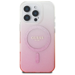 Guess IML Glitter Gradient MagSafe dėklas iPhone 16 Pro - rožinis