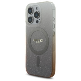 Guess IML Glitter Gradient MagSafe dėklas iPhone 16 Pro - rudas
