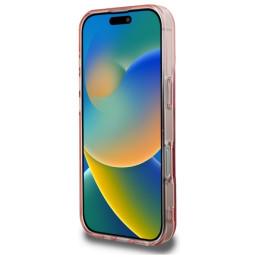 Guess IML Rhinestones MagSafe dėklas iPhone 16 Pro - rožinis