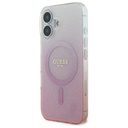 Guess IML Glitter Gradient MagSafe dėklas iPhone 16 Plus - rožinis
