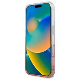 Guess IML Glitter Gradient MagSafe dėklas iPhone 16 Plus - rožinis