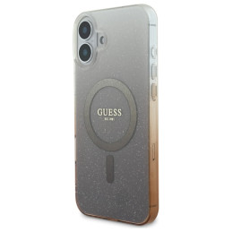 Guess IML Glitter Gradient MagSafe dėklas iPhone 16 Plus - rudas