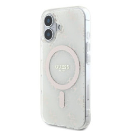 Guess IML 4G Background MagSafe dėklas iPhone 16 - baltas
