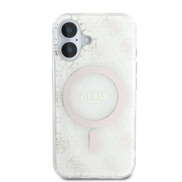 Guess IML 4G Background MagSafe dėklas iPhone 16 - baltas