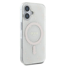Guess IML 4G Background MagSafe dėklas iPhone 16 - baltas