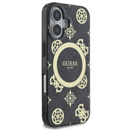 Guess IML Peony On 4G Background MagSafe dėklas iPhone 16 - juodas