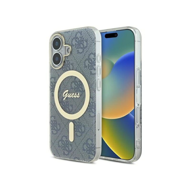 Guess IML 4G MagSafe dėklas iPhone 16 - mėlynas