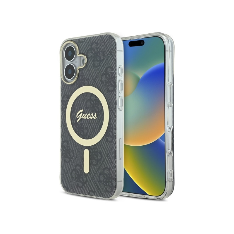 Guess IML 4G MagSafe dėklas iPhone 16 - juodas