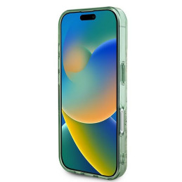 Guess IML Flower & Tonal Circle MagSafe dėklas iPhone 16 - žalias