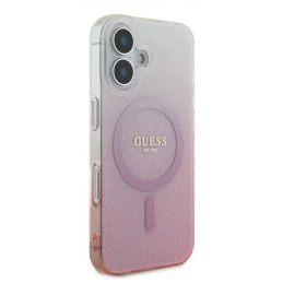 Guess IML Glitter Gradient MagSafe dėklas iPhone 16 - rožinis