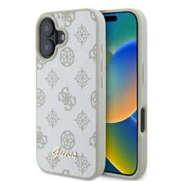 Guess Peony Script Logo MagSafe dėklas iPhone 16 - baltas