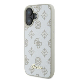Guess Peony Script Logo MagSafe dėklas iPhone 16 - baltas