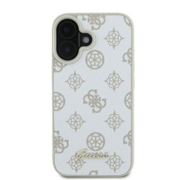 Guess Peony Script Logo MagSafe dėklas iPhone 16 - baltas