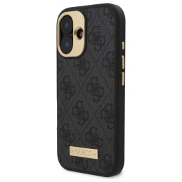 Guess 4G Logo Plate MagSafe dėklas iPhone 16 - juodas