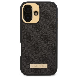 Guess 4G Logo Plate MagSafe dėklas iPhone 16 - juodas