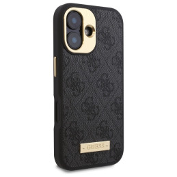Guess 4G Logo Plate MagSafe dėklas iPhone 16 - juodas