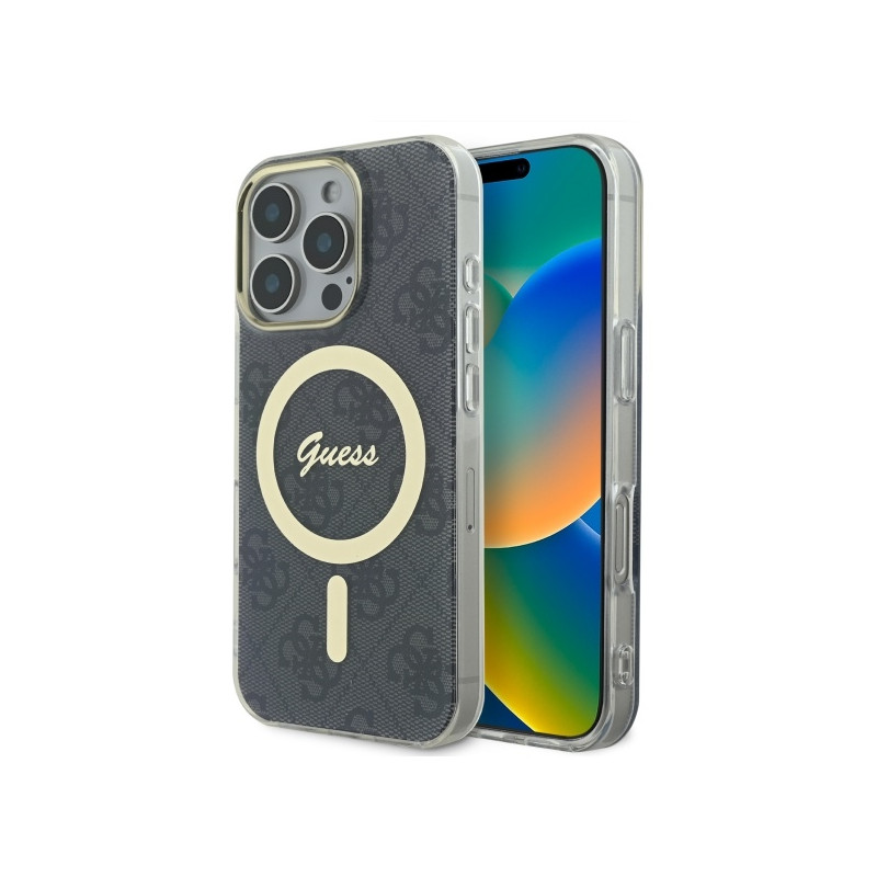 Guess IML 4G MagSafe dėklas iPhone 16 Pro Max - juodas