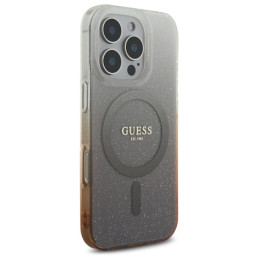 Guess IML Glitter Gradient MagSafe dėklas, skirtas iPhone 16 Pro Max - rudas