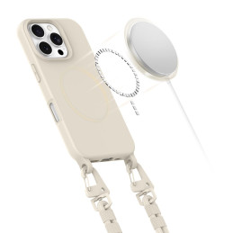 Tech-Protect MagNecklace MagSafe dėklas iPhone 16 Pro - smėlio spalvos