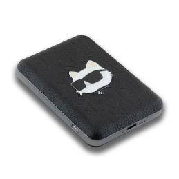 Karl Lagerfeld Choupette galvos kaištis MagSafe indukcinis maitinimo blokas 5000mAh 16W - juodas