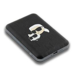Powerbank Karl Lagerfeld Karl&Choupette galvos kaištis MagSafe indukcija 5000mAh 16W - juoda