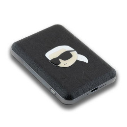 Powerbank Karl Lagerfeld Karl Head Pin MagSafe indukcija 5000mAh 16W - juoda