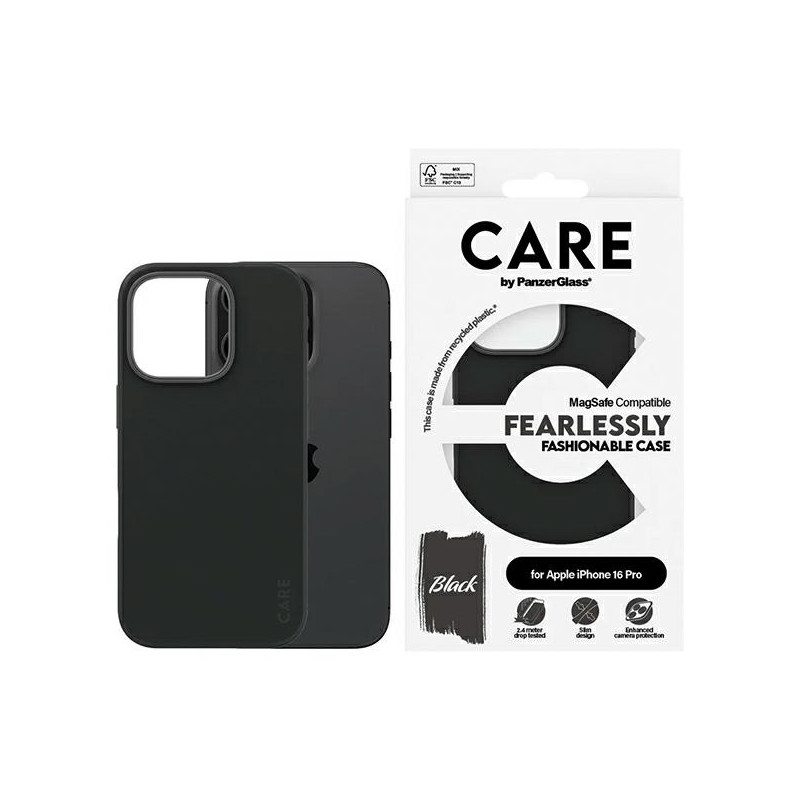 CARE by PanzerGlass Fashion Case su MagSafe iPhone 16 Pro - juodas