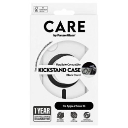 CARE by PanzerGlass Feature Kickstand Dėklas su MagSafe, skirtas iPhone 16 – juodas