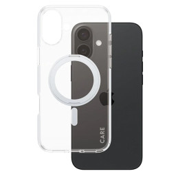 CARE by PanzerGlass Feature Kickstand Dėklas su MagSafe, skirtas iPhone 16 Plus – sidabrinis