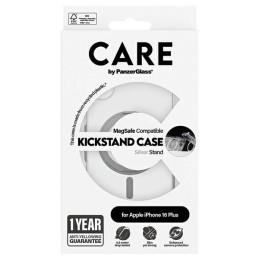 CARE by PanzerGlass Feature Kickstand Dėklas su MagSafe, skirtas iPhone 16 Plus – sidabrinis