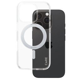 CARE by PanzerGlass Feature Kickstand Dėklas su MagSafe, skirtas iPhone 16 Pro – sidabrinis