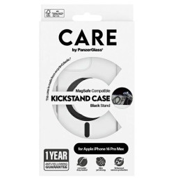 CARE by PanzerGlass Feature Kickstand Dėklas su MagSafe, skirtas iPhone 16 Pro Max – juodas