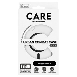 CARE by PanzerGlass Flagship Dėklas su MagSafe, skirtas iPhone 16 – juodas
