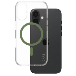 CARE by PanzerGlass Flagship Dėklas su MagSafe, skirtas iPhone 16 – žalias