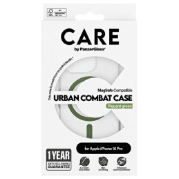 CARE by PanzerGlass Flagship Dėklas su MagSafe, skirtas iPhone 16 Pro – žalias