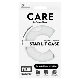 CARE by PanzerGlass Flagship Star Lit Dėklas su MagSafe, skirtas iPhone 16 Pro Max - baltas
