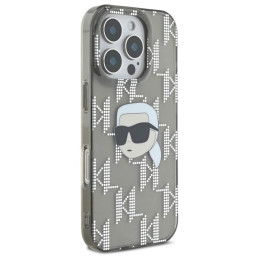 Karl Lagerfeld IML Karl Head Galvanizuotas dėklas iPhone 16 Pro - juodas