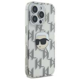 Karl Lagerfeld IML Karl Head Galvanizuotas dėklas iPhone 16 Pro - skaidrus