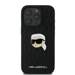 Karl Lagerfeld Monogram Karl Head Pin dėklas, skirtas iPhone 16 Pro 6,3" juodas