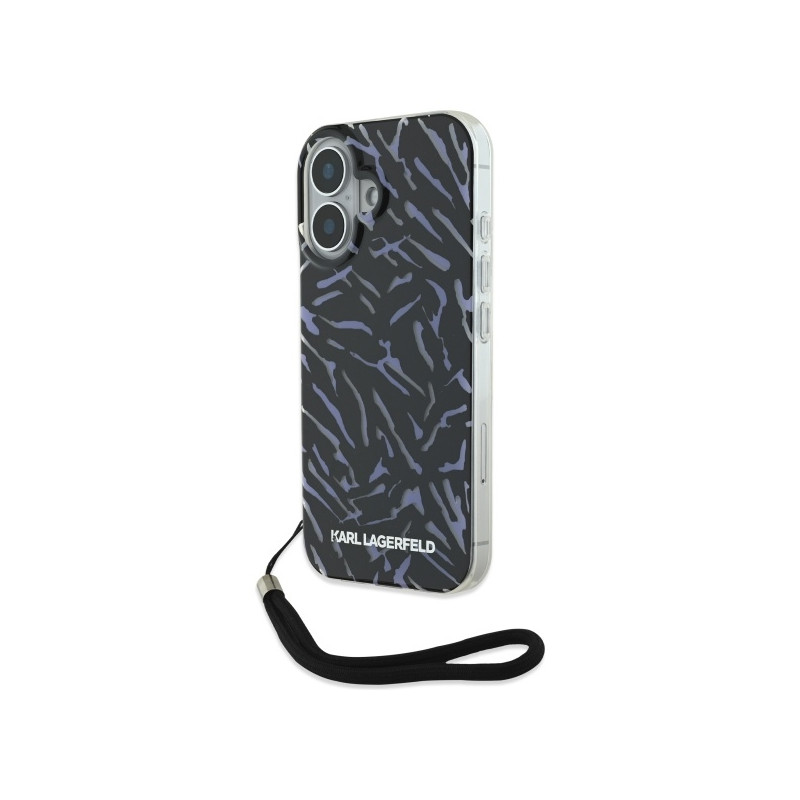 Karl Lagerfeld Zebra With Cord dėklas, skirtas iPhone 16 Plus - violetinė