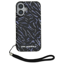 Karl Lagerfeld Zebra With Cord dėklas, skirtas iPhone 16 Plus - violetinė