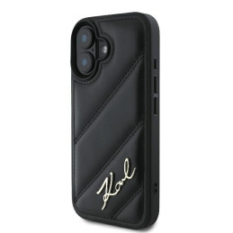 Karl Lagerfeld Quilted Signature dėklas, skirtas iPhone 16 Plus - juodas