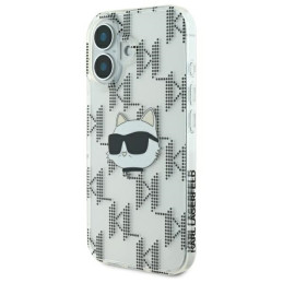 Karl Lagerfeld IML Choupette Head Galvaninis dėklas iPhone 16 - skaidrus