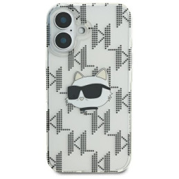 Karl Lagerfeld IML Choupette Head Galvaninis dėklas iPhone 16 - skaidrus