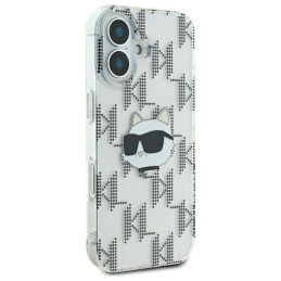 Karl Lagerfeld IML Choupette Head Galvaninis dėklas iPhone 16 - skaidrus