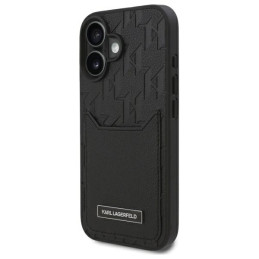 Karl Lagerfeld Cardslots Monogram dėklas iPhone 16 - juodas